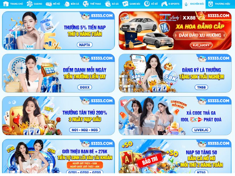 Các chương trình khuyến mãi hấp dẫn tại XX88